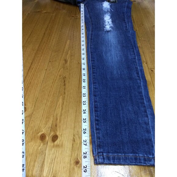 Vella Jean Womens Distressed Skinny Jeans Size 7 Cotton Blend Blue Stretch - Picture 9 of 9